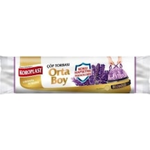 Koroplast Büzgülü Lavanta Kokulu Orta Boy Çöp Torbası 12 Adet Mor 55 x 60 CM