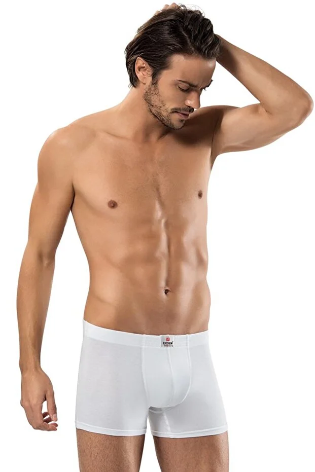 Erdem Erkek Beyaz Likralı 2 Adet Kutulu Boxer- 1420w