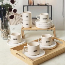 Deep Collection Mottolu Stackable Çay Takımı 12 Parça 6 Kişilik 22650-55 çok renkli