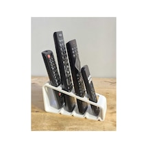 4 Bölmeli Modern Kumandalık Tv Ünitesi Düzenleyici Stand - Beyaz - 18x8.5x6.5 Cm