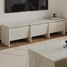 Laris 160 Cm 3 Kapaklı Tasarım Tv Sehpası Traverten