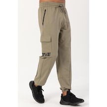 Maraton Sportswear Oversize Erkek Lastik Paça Basic Açık Haki Eşofman Altı 22466-açık Haki Açık Haki