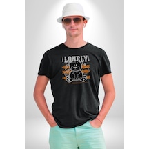 Yalnız Unisex Unisex Siyah Organik Baskılı T-shirt Penye Yüksek Kalite Siyah Yalnız Unisex Unisex Siyah Organik Baskılı T-shirt Penye Yüksek Kalite Siyah