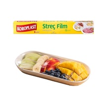 Koroplast Streç Film 15 Metre, Şeffaf Gıda Saklama Streci Bpa İçermez, Koku Hapsi, Kapak Görevi Gören Pratik Kull