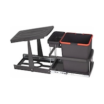 P9155 16 1 Lt. Antrasit Teleskopik Raylı Çöp Kovası Antrasit - Gri