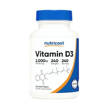 Nutricost Vitamin D3 2000 İu Softgels, 240 Softgels.abd Menşei