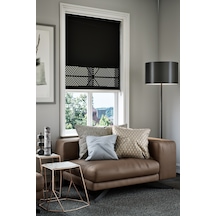 Perdea Lazer Kesim Mat Stor Perde, Lazer Kesimli Klasik Serisi, C-2008 Siyah Renk