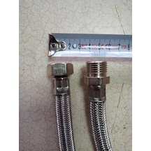 70 Cm Kalın Çelik Örgülü Bağlantı Hortumu 1/2r 1/2n 25 Ad Gümüş