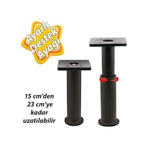 Modül Ayarlanabilir Destek Ayağı 15 X 23 Cm Siyah Ayak Mobilya Kanepe Baza Koltuk Ünite Ayakları