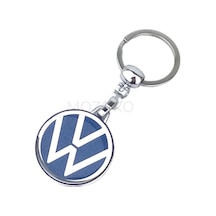 Yüksek Kaliteli Lacivert Volkswagen Logolu Damla Baskılı Şık Hediyelik Araç Anahtarlığı