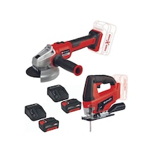 Einhell axxio 18/115 Q Avuç Taşlama TC-JS 18 Dekupaj 2x4.0ah Set
