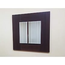 Nsp Dekoratif Ayna 60cmx60cm Mat Abanoz Kahverengi