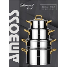 Amboss Dıamond Altın 8 Parça Set Cam Kapak