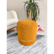 Puf , Turuncu Peluş ,makyaj Pufu Puf Sandalye Ayak Uzatma Pufu 45 Cm Yükseklik Turuncu