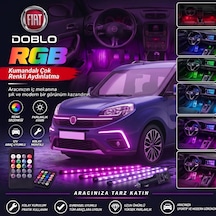 Fiat Doblo Ayak Altı Led Kumandalı Araç Içi Aydınlatma 4 Lü Sese Duyarlı Renk Değiştirme Özellikli