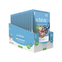 Schesir Jelly Ton Balıklı Ve Levrekli Pouch Yetişkin Kedi Konservesi 85 Gr 12'li Paket