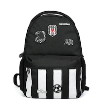 Beşiktaş Lisanslı Kartal Armalı Futbol Desenli Okul Çantası - Siyah Çocuk Sırt Çantası