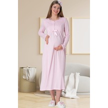 Mecit Pijama Mecit 5415 Pembe Hamile Lohusa Gecelik