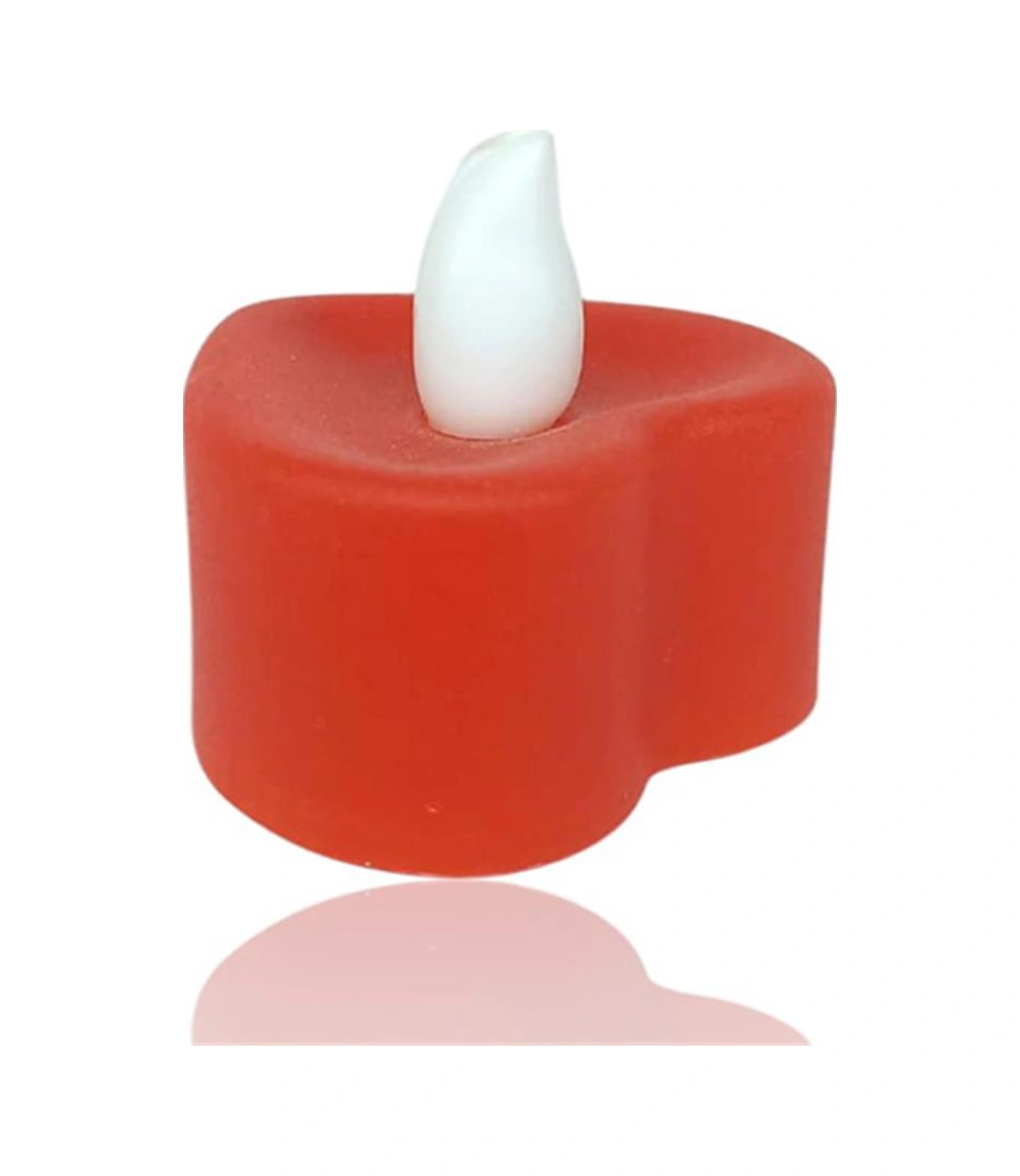 Kalp Model Işıklı Tealight Kırmızı Mum Kirmızı