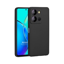 Vivo Y36 Lansman Serisi Kadife Dokulu Ultra Koruyucu Silikon Kılıf - Şık, Dayanıklı Ve Parmak İzi Bırakmayan Premium Tasarım Siyah 50 x 22