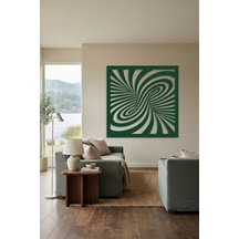Optik İllüzyon Metal Duvar Tablosu - Metal Duvar Sanatı - Duvar Dekoru - 50 X 50 Cm Yeşil