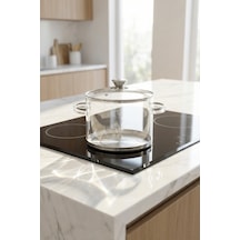 Pureglass Isıya Dayanıklı Cam Tencere - 20 Cm - 4.5 L Şeffaf