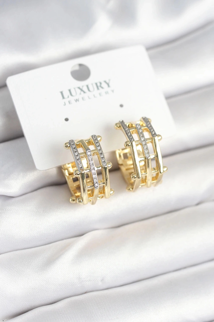 Dodes Dodes Pirinç Gold Renk Taşlı Halka Kadın Küpe Tg27bkp11238 Çok Renkli