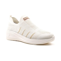 King Paolo D5086 Aerepol - Beyaz - Altın - Bayan Ayakkabı,örgü Yürüyüş Ayakkabısı-beyaz - Altın Altın - Beyaz