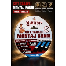 Çift Taraflı Montaj Bandı 10 Mm X 10 Metre Güçlü Köpük Bantı Kablo Kanalları İçin Özel