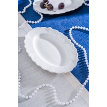 Acar King Oval Kayık Tabak - 20 Cm Beyaz
