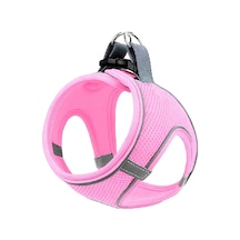 Mita Air Mesh Kedi Köpek Göğüs Tasması Çift Reflektörlü, Terletmeyen Açık Pembe