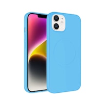 Zore İphone 11 Uyumlu Magsafe Wireless Şarj Özellikli Pastel Renk Silikon Ogaa Plas Kılıf-mavi Açık