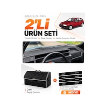 E-biz Fıat Tipo 1992-1997 Dijital Konsol Uyumlu Torpido Örtüsü + Deri Çanta - Siyah-gri - Fı018