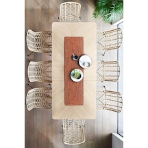 Koza Home Cesta El Yapımı Örgü Kiremit Köşeli Runner 37x136 4032 Standart