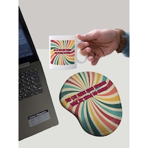 Lexroo Taç Takmış Kraliçe Baskılı Bilek Destekli Mouse Pad + Kupa Bardak Mug Standart