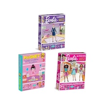 3'lü Barbie ve Arkadaşları Manyetik Kostüm Giydirme Seti