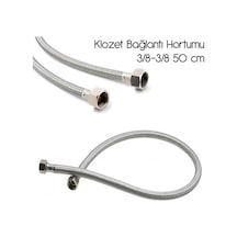 2'li Klozet Taharet Musluğu Bağlantı Hortumu Flex 50 Cm Krom