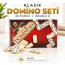 28 Taşlı Lüks Domino Seti Çift 6 Kutulu Klasik Aile Strateji Zeka Oyunu 2-4 Oyuncu Yetişkin Ve Çocuk
