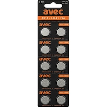 Avec Ag-13/lr44 1,5v Alkalin Düğme Pil 10lu Bls.