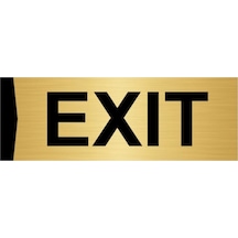Exıt 10x20cm Altın Renk Metal Yönlendirme Levhası