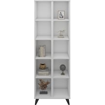 Simple Kitaplık 8 Raflı 60x30x176 Beyaz Beyaz