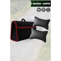 Mazda Lantis Uyumlu Siyah Renk Koltuk Yastığı Bagaj Çantası Lüks Model