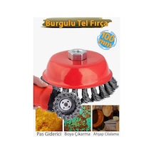 Burgulu Tel Fırça Pas Sökücü Temizleyici 100 Mm
