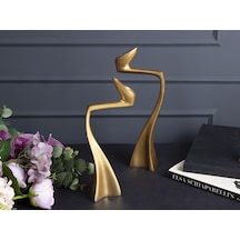 Swan Şamdan 11x6x30 Cm Altın Küçük Boy - 1 Adet Gold Swan Şamdan 11x6x30 Cm Altın Küçük Boy - 1 Adet Gold