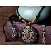 3M Doğal Taşlı Handmade Bohemian Etnik Kadın Kolye Yeşil