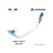 Parumarin Cressi Minidry Kuru Şnorkel 7-15 Yaş Mavi