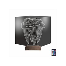 Luvivia Diş Hekimi Hediye Kişiye Özel 3d Lamba - Masa Gece Lambası V4 Şeffaf
