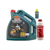 Castrol Magnatec A5 5W-30 Tam Sentetik Motor Yağı 4 L + Antfriz 1.5 L + Cam Suyu Konsantresi