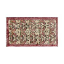 El Dokuması Vintage Yün-pamuk Naturel Halı 12385 111 X 195 Cm Çok Renkli