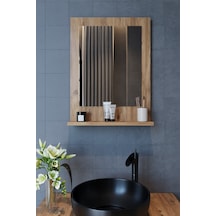 Makbulce Safir Raflı Dresuar Banyo Aynası 60 x 45 Atlantik Çam